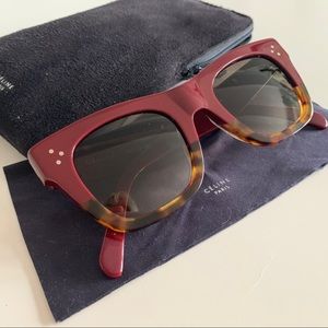 Céline Catherine Burgundy & Tortoise Sunglasses